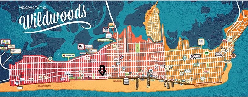 Map of Wildwood Crest showing 5501 Atlantic Ave