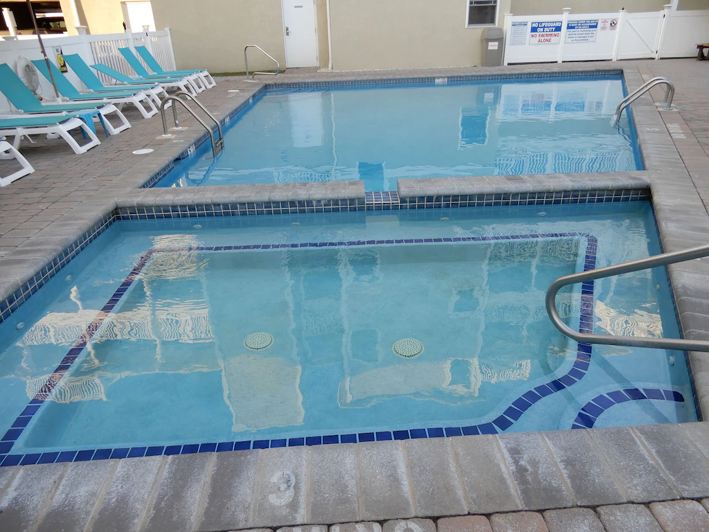 Heated pool and hot tub at the Monarch