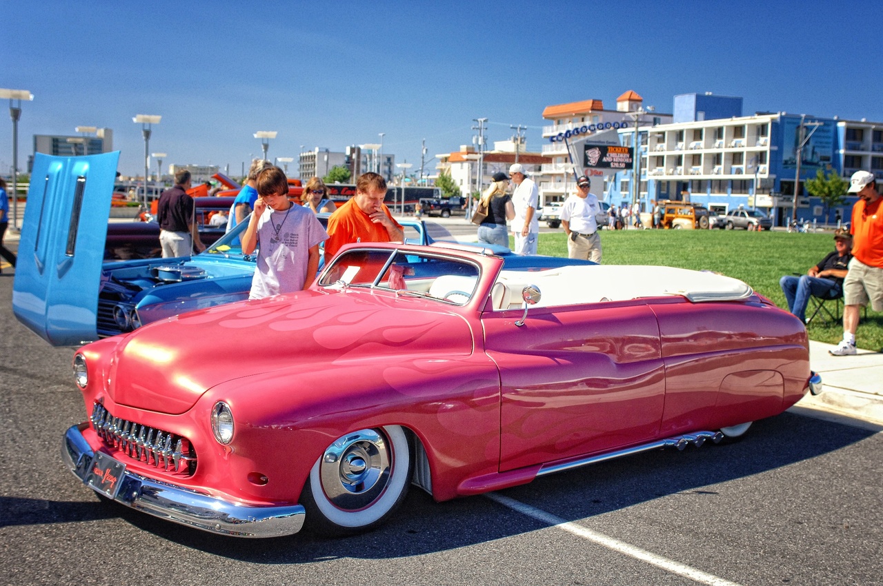 Classic car show on the Wildwood convention center lot